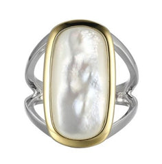 Silver Ring w/ Mother of Pearl- Sz. 8