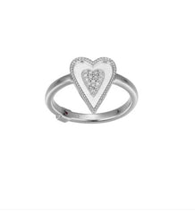 Silver Heart Ring- Size 6
