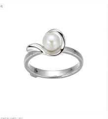 Silver Freshwater Pearl Ring- Size 7