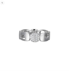 Silver Rhodium Plated Band Ring- Size 7