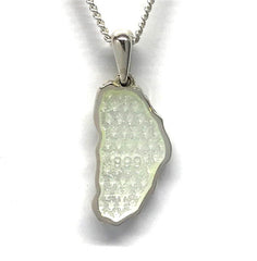 Fine Silver Lake Tahoe Enamel Pendant named the "Lake Tahoe Mountain R