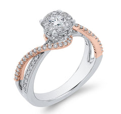14 Karat Rose White & Rose Gold Diamond Engagement Ring- Special Order Only