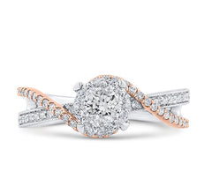 14 Karat Rose White & Rose Gold Diamond Engagement Ring- Special Order Only