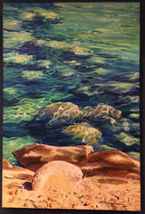 "Lake Tahoe 7" Original Acrylic Painting- 24 x 36 inches- by Michelle Courier