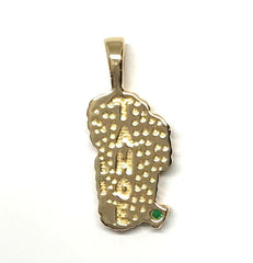 Medium 14 Karat Yellow Gold Pendant with a Lake Tahoe Shaped Lapis Gem
