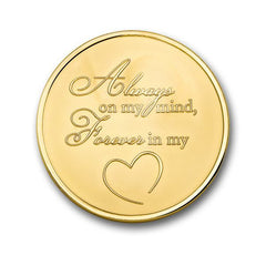 ANGEL & HEART YELLOW GOLD PLATED COIN  for Medium Sized Pendants.