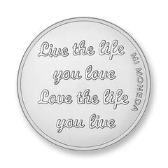 CARPE DIEM-LIVE THE LIFE SILVER PLATED COIN  for medium sized pendants