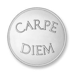 CARPE DIEM-LIVE THE LIFE SILVER PLATED COIN  for medium sized pendants