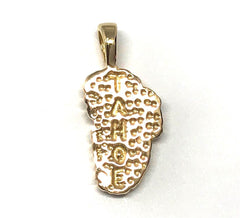 Medium 14 Karat Yellow Gold Lake Tahoe Pendant with Lab Grown Opal.
M