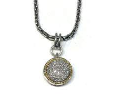 Silver & 18 Karat Yellow Gold Diamond Necklace