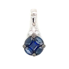 14 Karat White Gold Pendant w/ 5 Sapphires