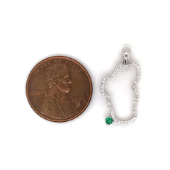 Medium 14KWG Lake Tahoe Outline Pendant w/ Diamonds
