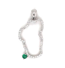 Medium 14KWG Lake Tahoe Outline Pendant w/ Diamonds