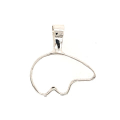 Large Sterling Silver Pendant California Bear Outline.