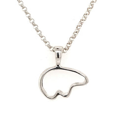Medium Sterling Silver Bear Outline Pendant