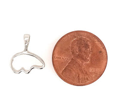 Small Sterling Silver California Bear Outline Pendant