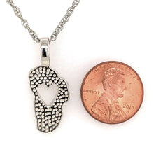 Large Sterling Silver "In Love with Lake Tahoe" Pendant with a Satin F
