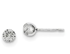 Sterling Silver Diamond Cut Post Earrings