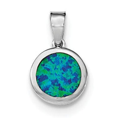 Sterling Silver Synthetic Lab-Opal Pendant