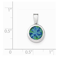Sterling Silver Synthetic Lab-Opal Pendant
