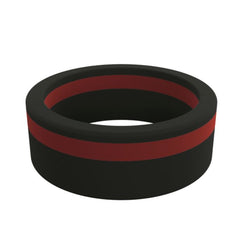 Standard Mens Thin Red Line Pinstripe Silicone Ring Size 9