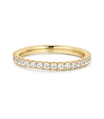 Gold Plated Cubic Zirconia Enternity Band Ring - Sz. 6