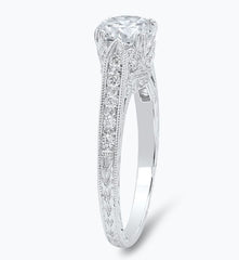 Platinum Engraved Engagement Ring- size 6.5**40%OFF**