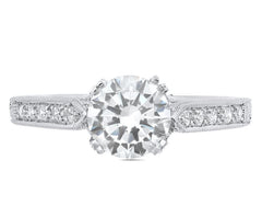 Platinum Engraved Engagement Ring- size 6.5**40%OFF**