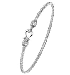 Sterling Silver 2mm Braided Rope Bracelet - 6.75"