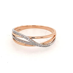 14 Karat White and Rose Gold Band