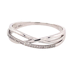 14 Karat White Gold Diamond Ring - Sz 6.5