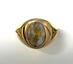 Mens 14 Karat Yellow Gold Ring with Gold Quartz from the local Sixteen