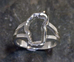 Sterling Silver Medium Lake Tahoe Outline Polished Finish Ring
Ring S