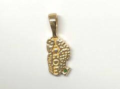 Small 14KY Gold Lake Tahoe Pendant w/ Lapis & Emerald