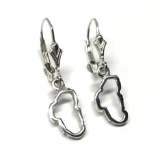 Small Sterling Silver Lake Tahoe Lever Back Earrings
