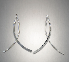 Sterling Silver Earrings. Hand hammered into the shape resembling a cu
