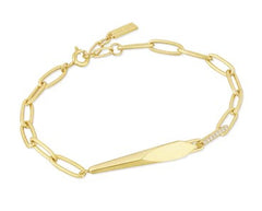 14 Karat Yellow Gold Plated Bracelet with CZs