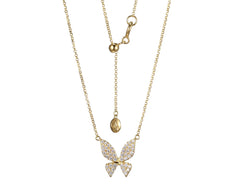 Sterling Silver with 18 Karat Yellow Gold Plating Necklace with Cubic
