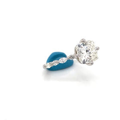 Platinum engagement ring with 2.07ct center and accent diamonds