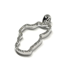 Medium 14kt White Gold Diamond Lake Tahoe Outline Pendant