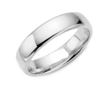 14K White Gold Wedding Band 5.5mm Wide Size 9.25
