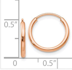 14 Karat Rose Gold Hoop Earrings