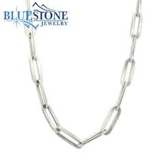 Sterling Silver, Gun Metal Finish Paperclip Necklace - 24"