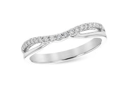 14K White Gold Wedding Band and/or Fashion Ring w/ 0.17cttw of Diamonds*size7