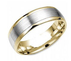 14 Karat Whiteand Yellow Gold Wedding Band 7mm Wide