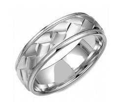 *ALLOY Sample* of our 14 Karat White Gold Wedding Band which is 7mm Wi