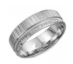 14 Karat White Gold 7mm Wedding Band- Special Order Only