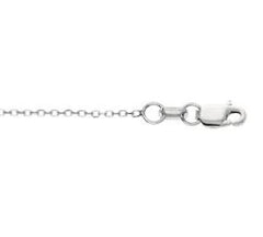 14 Karat White Gold 0.8mm Diamond Cut Cable Link Chain at 16 inches we