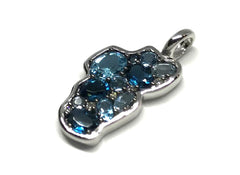 Medium 14KWG Lake Tahoe Pendant w/ Blue Topazes & Diamonds