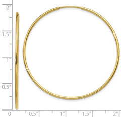 14kt Yellow Gold Hoop Earrings- 45mm